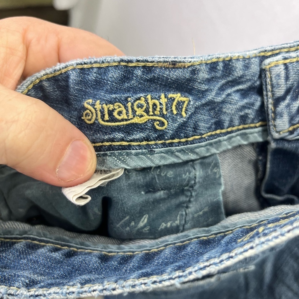 American Eagle Y2K Straight ‘77 Jeans Womens 8 100% cotton Blue Denim Retro 2035 - Picture 3 of 11